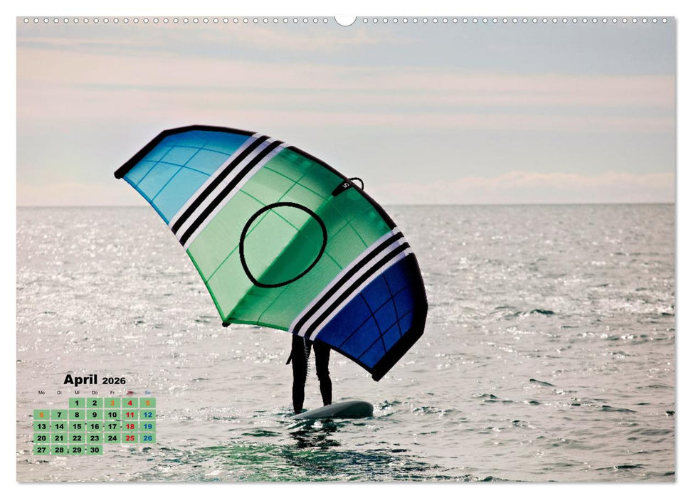 Wingfoilen - fliegen über das Wasser (CALVENDO Premium Wandkalender 2026)
