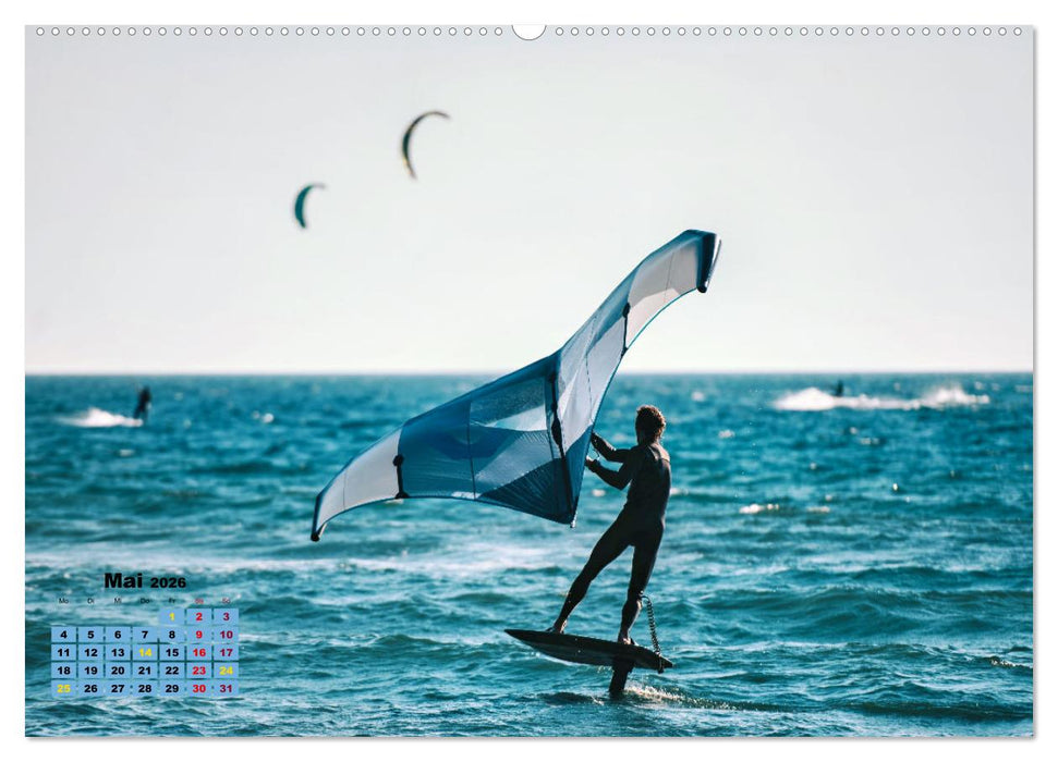 Wingfoilen - fliegen über das Wasser (CALVENDO Premium Wandkalender 2026)