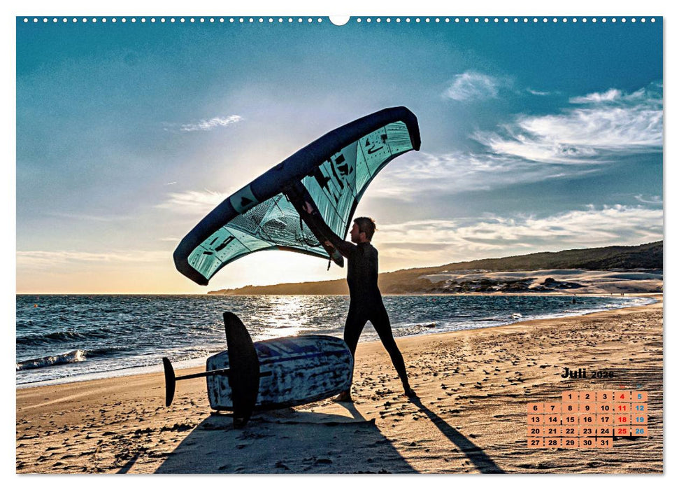Wingfoilen - fliegen über das Wasser (CALVENDO Premium Wandkalender 2026)