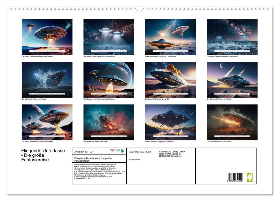 Fliegende Untertasse - Die große Fantasiereise (CALVENDO Wandkalender 2026)