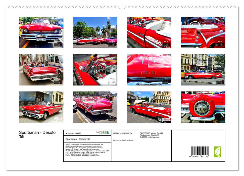Sportsman - Desoto '59 (CALVENDO Premium Wandkalender 2026)