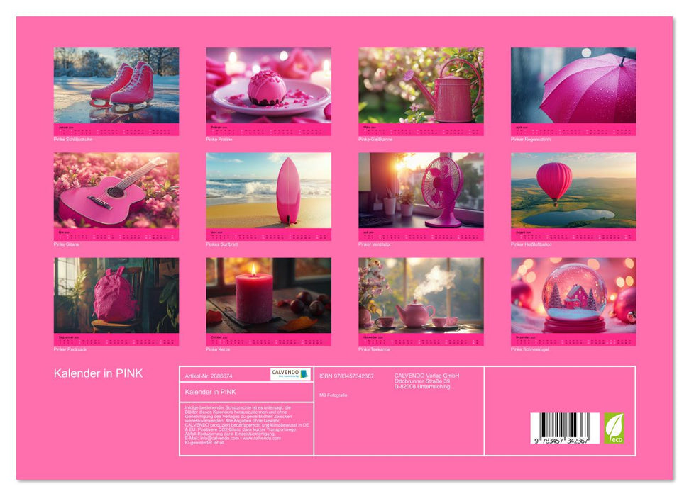 Kalender in PINK (CALVENDO Premium Wandkalender 2026)
