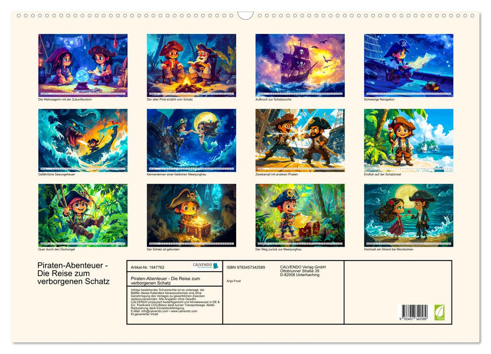 Piraten-Abenteuer - Die Reise zum verborgenen Schatz (CALVENDO Wandkalender 2026)