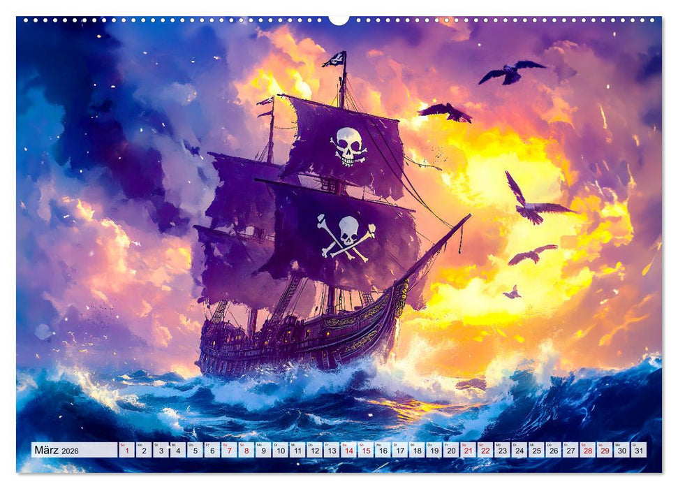 Piraten-Abenteuer - Die Reise zum verborgenen Schatz (CALVENDO Wandkalender 2026)