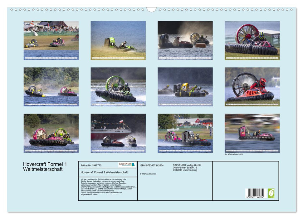 Hovercraft Formel 1 Weltmeisterschaft (CALVENDO Wandkalender 2026)