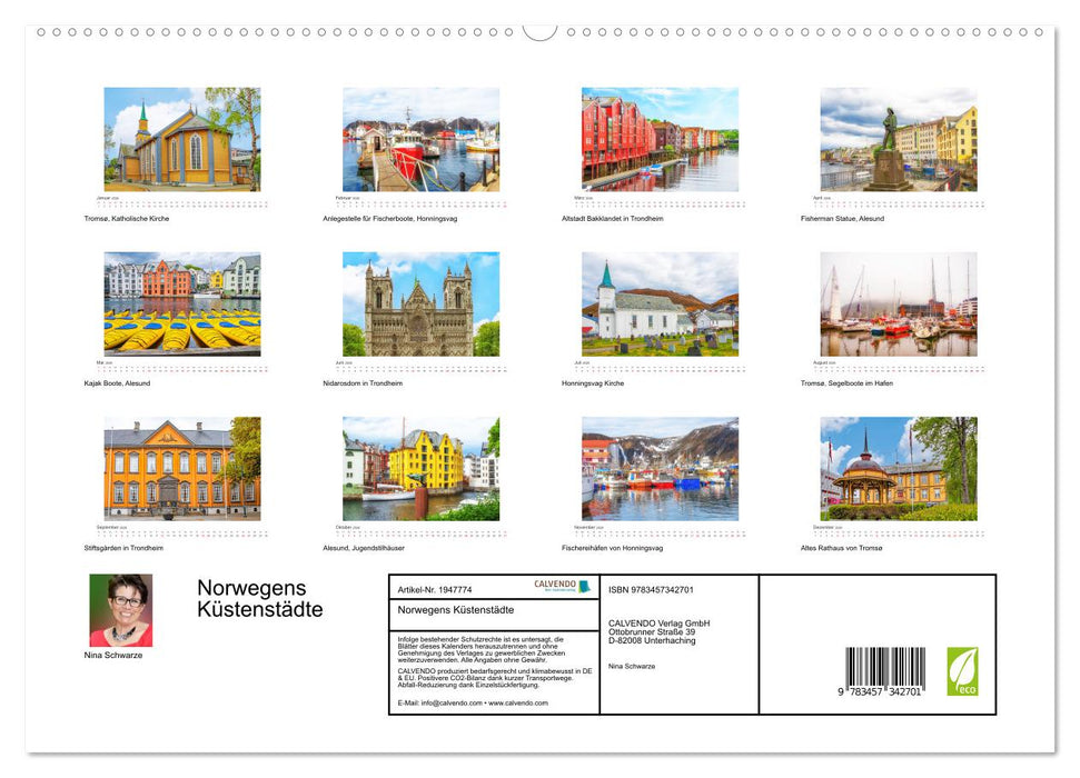 Norwegens Küstenstädte (CALVENDO Premium Wandkalender 2026)