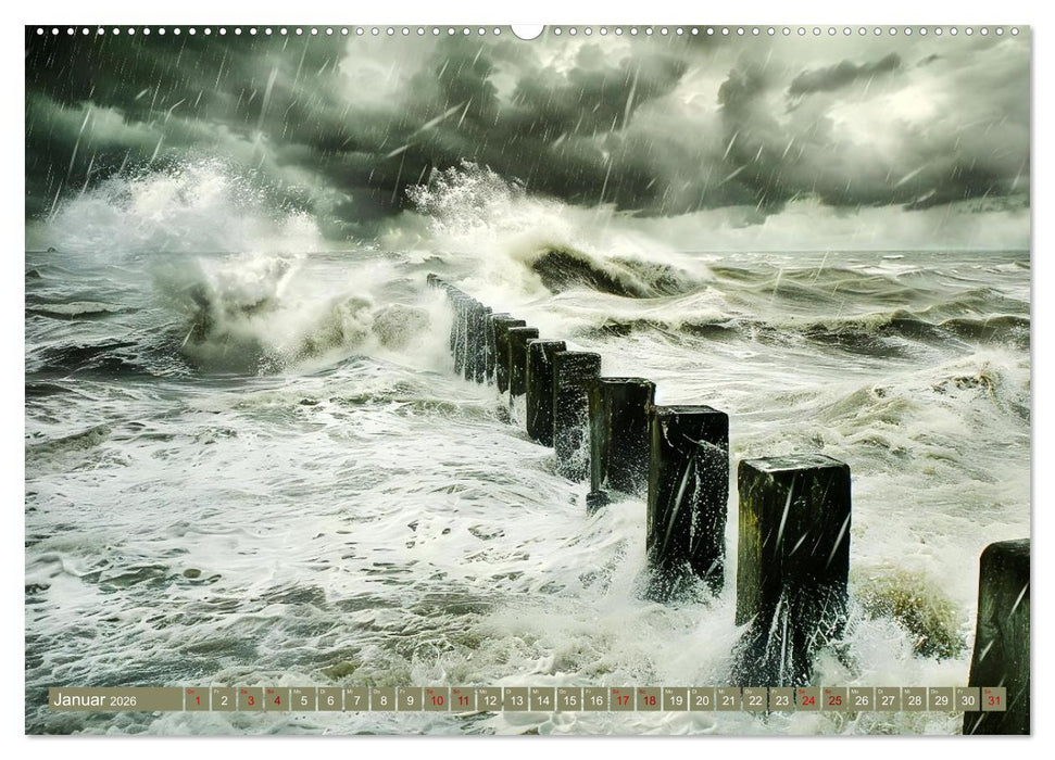Sturmwarnung an der Küste (CALVENDO Premium Wandkalender 2026)