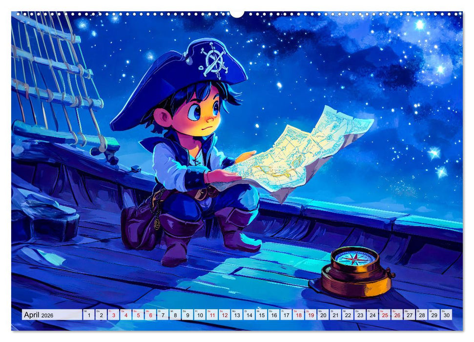 Piraten-Abenteuer - Die Reise zum verborgenen Schatz (CALVENDO Premium Wandkalender 2026)