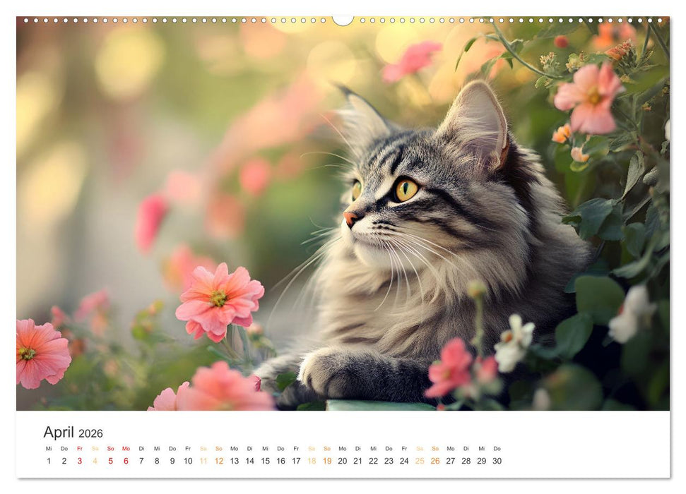 Katzen - sanfte Schönheiten (CALVENDO Premium Wandkalender 2026)
