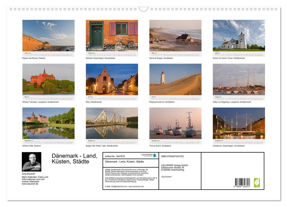 Dänemark - Land, Küsten, Städte (CALVENDO Wandkalender 2026)
