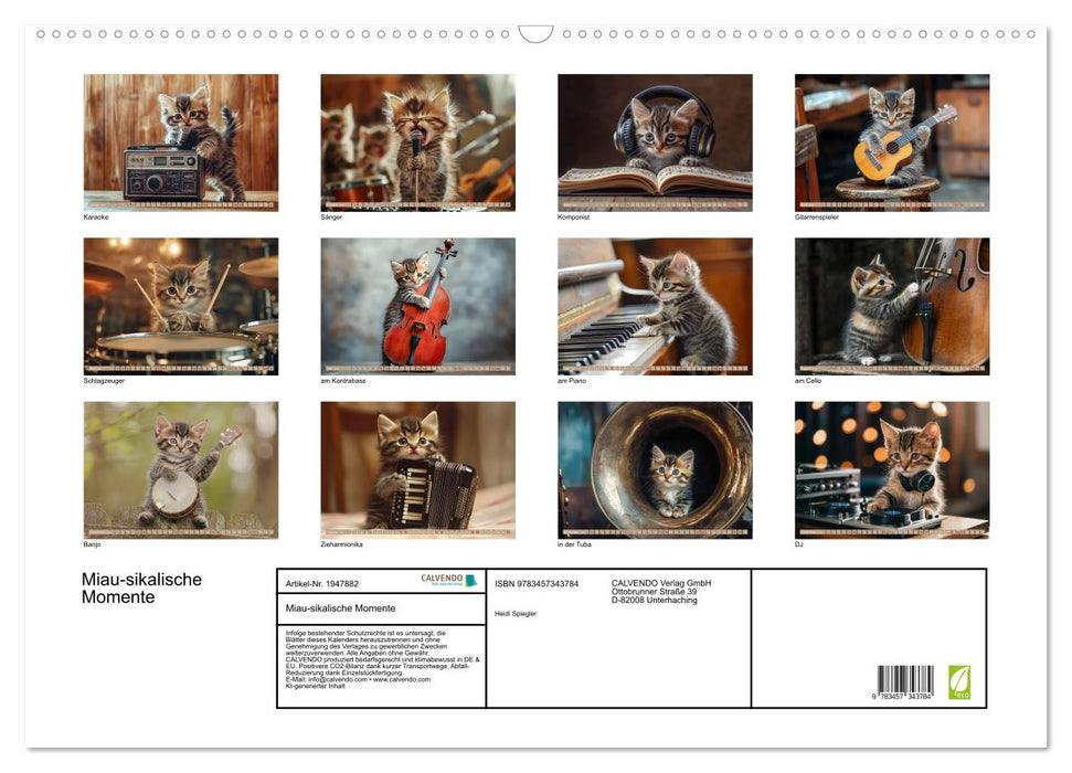 Miau-sikalische Momente (CALVENDO Wandkalender 2026)