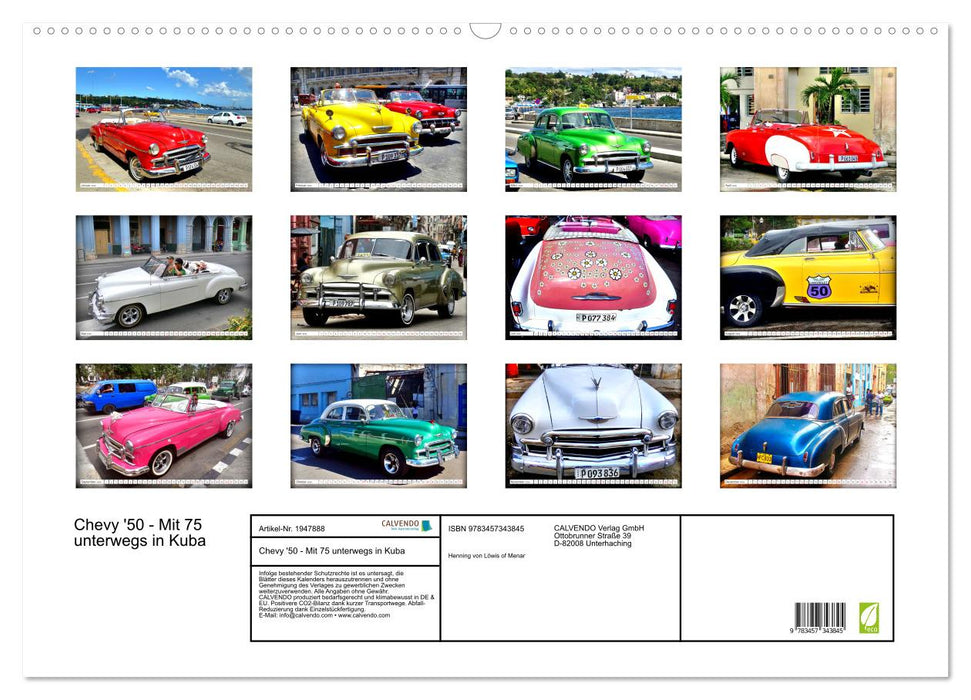 Chevy '50 - Mit 75 unterwegs in Kuba (CALVENDO Wandkalender 2026)