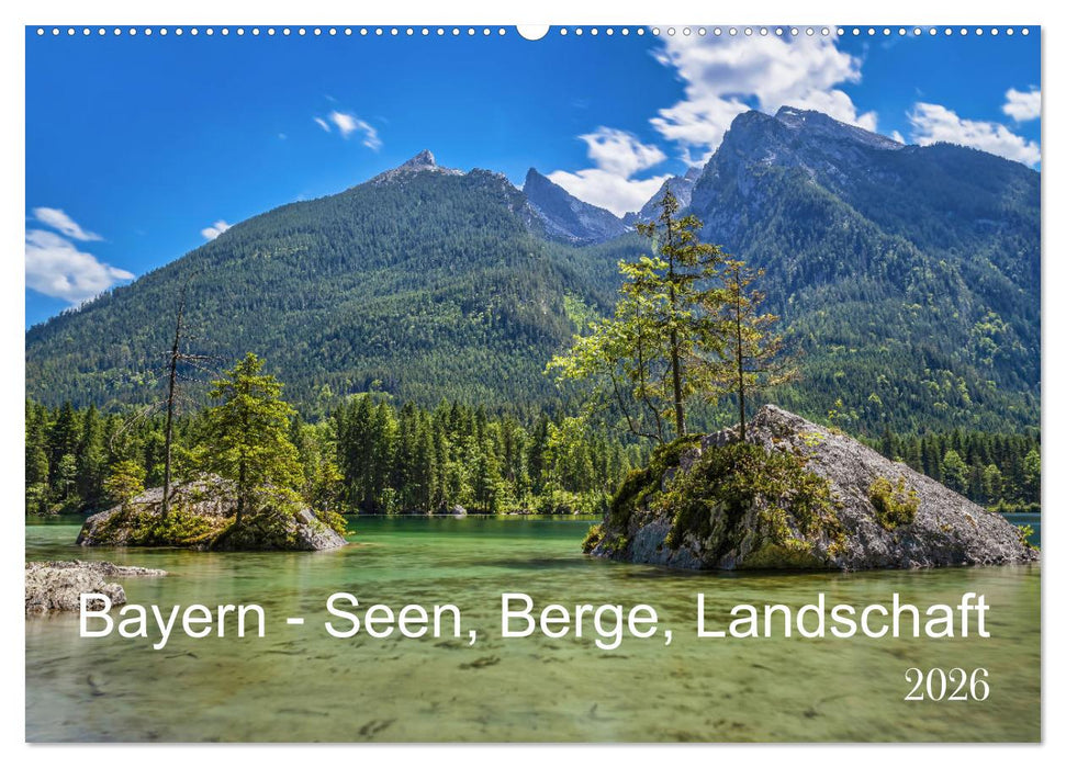 Bayern - Seen, Berge, Landschaft (CALVENDO Wandkalender 2026)