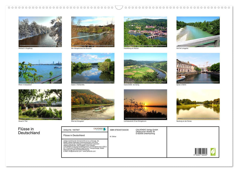 Flüsse in Deutschland (CALVENDO Wandkalender 2026)