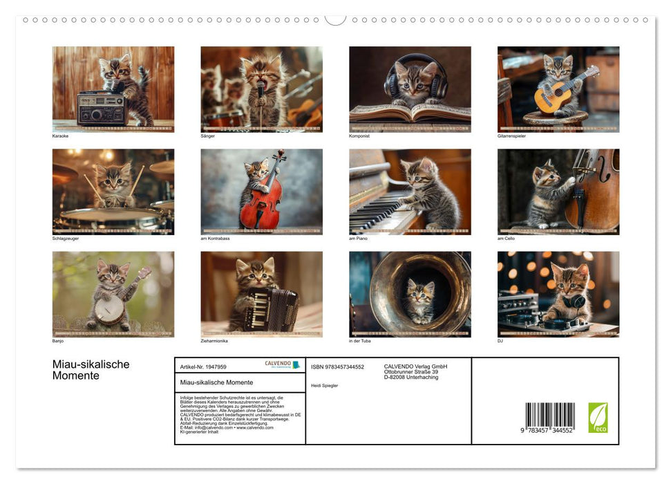 Miau-sikalische Momente (CALVENDO Premium Wandkalender 2026)