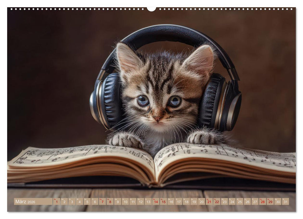 Miau-sikalische Momente (CALVENDO Premium Wandkalender 2026)