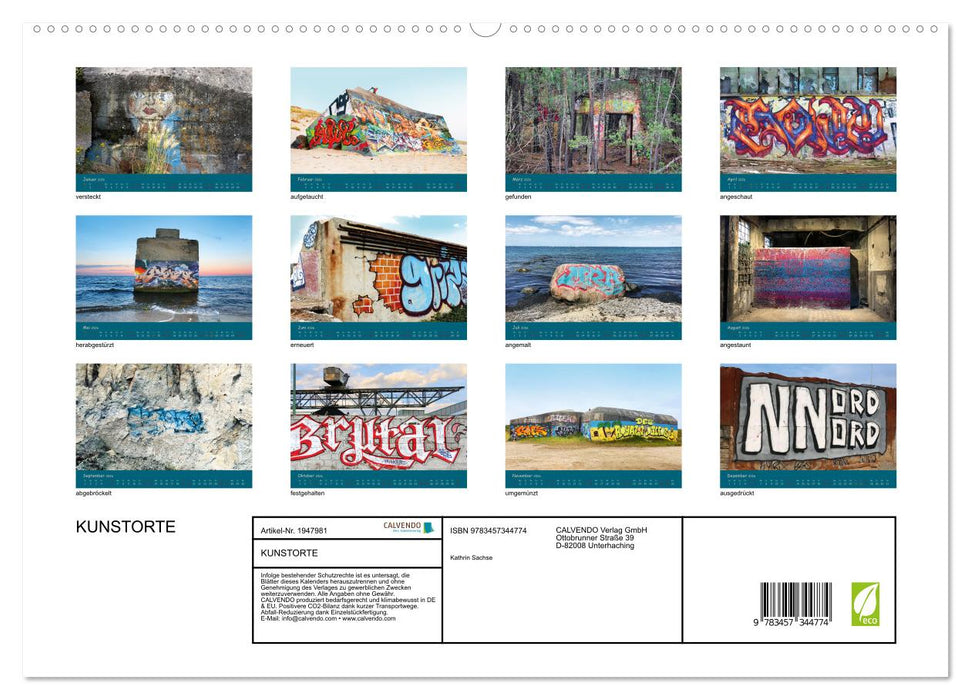 KUNSTORTE (CALVENDO Premium Wandkalender 2026)