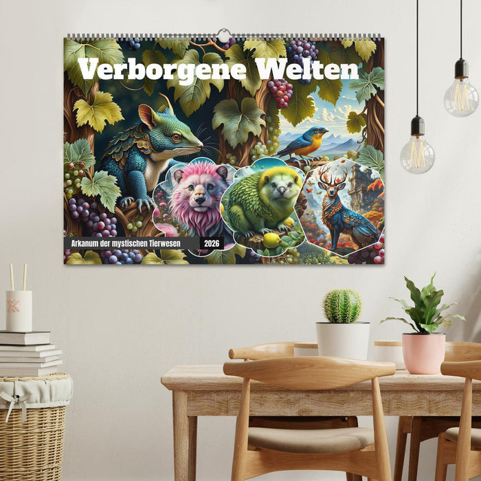 Verborgene Welten: Arkanum der mystischen Tierwesen (CALVENDO Wandkalender 2026)