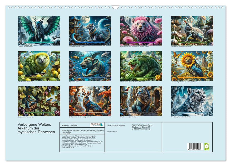 Verborgene Welten: Arkanum der mystischen Tierwesen (CALVENDO Wandkalender 2026)