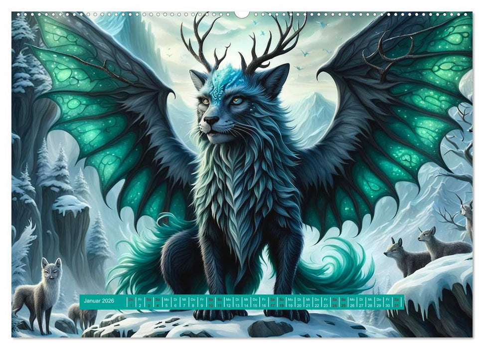 Verborgene Welten: Arkanum der mystischen Tierwesen (CALVENDO Wandkalender 2026)