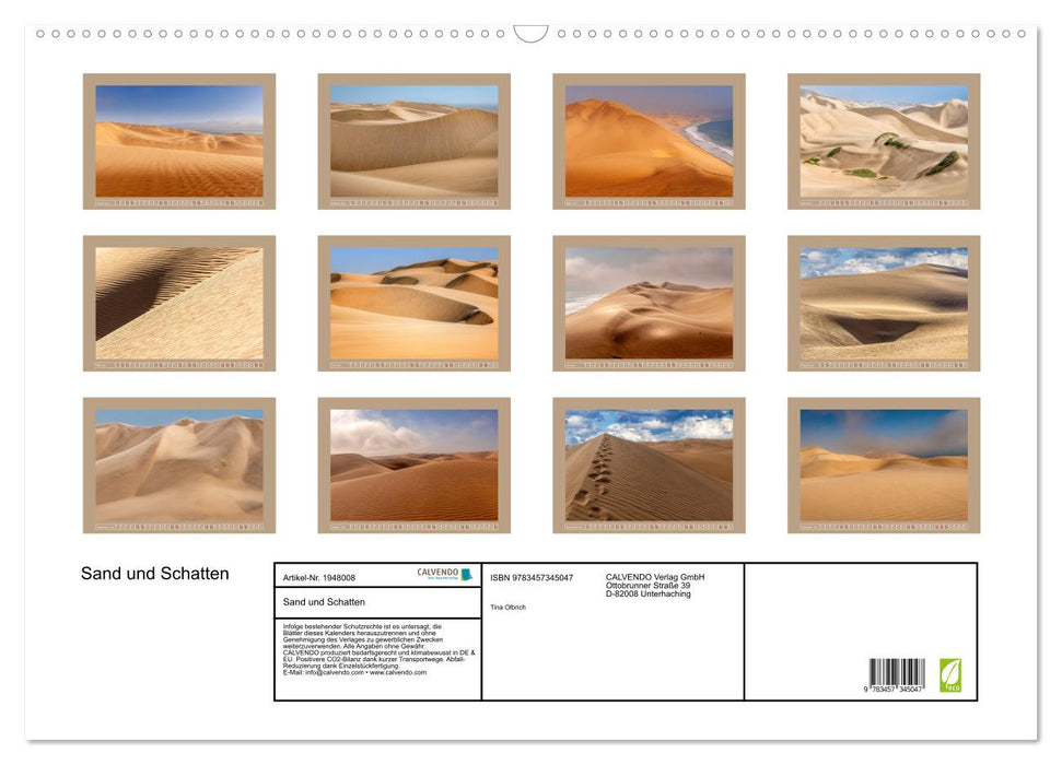 Sand und Schatten (CALVENDO Wandkalender 2026)