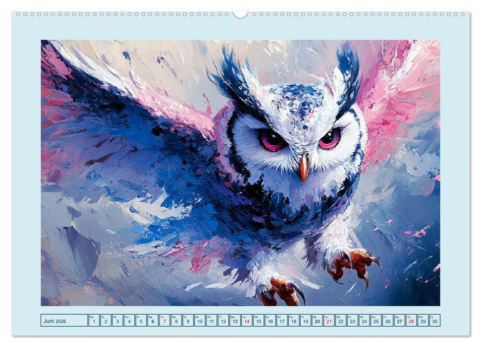 Greifvögel. Majestätische Luftakrobaten in Öloptik (CALVENDO Wandkalender 2026)