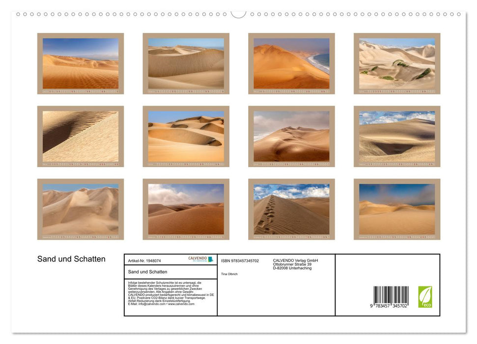 Sand und Schatten (CALVENDO Premium Wandkalender 2026)