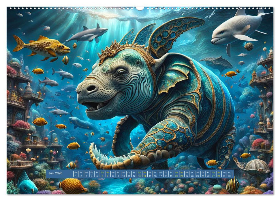 Verborgene Welten: Arkanum der mystischen Tierwesen (CALVENDO Premium Wandkalender 2026)