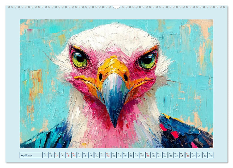 Greifvögel. Majestätische Luftakrobaten in Öloptik (CALVENDO Premium Wandkalender 2026)