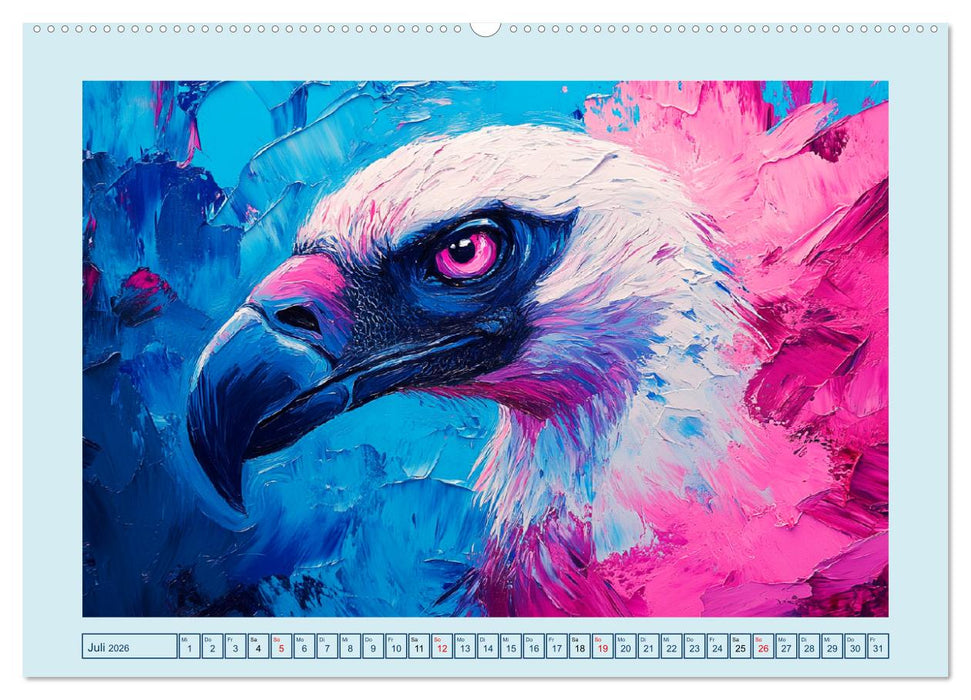 Greifvögel. Majestätische Luftakrobaten in Öloptik (CALVENDO Premium Wandkalender 2026)