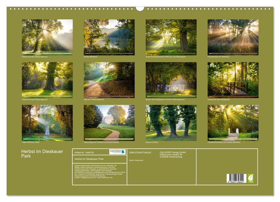 Herbst im Dieskauer Park (CALVENDO Wandkalender 2026)
