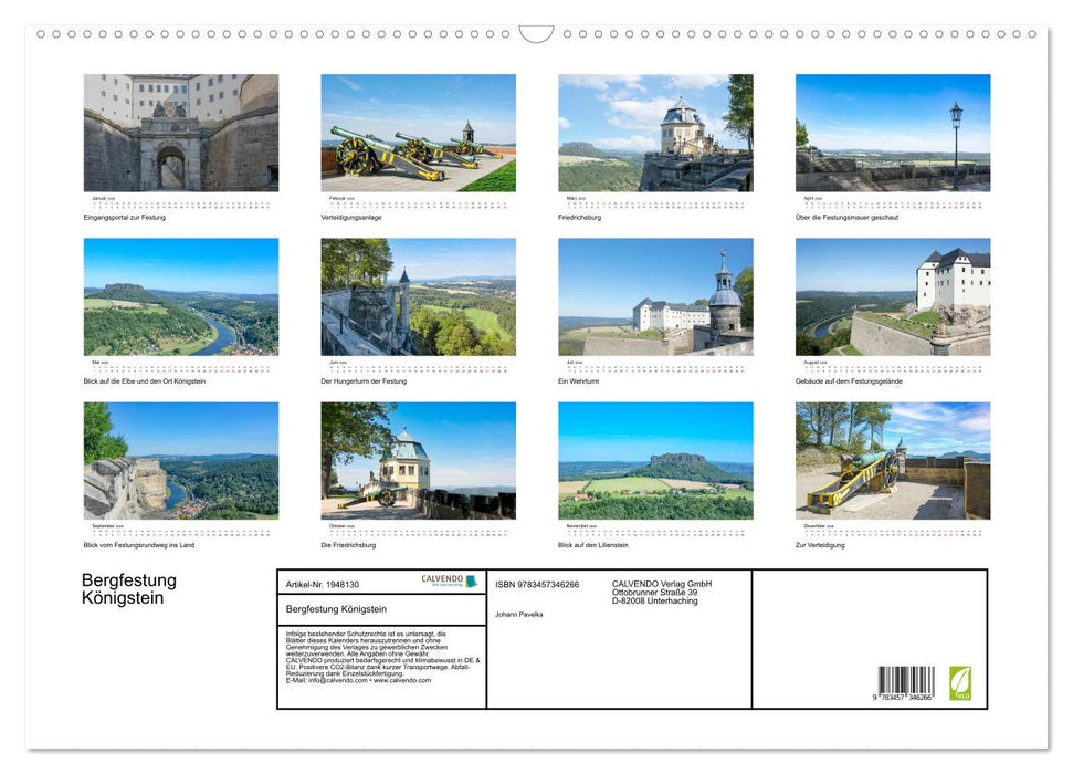 Bergfestung Königstein (CALVENDO Wandkalender 2026)