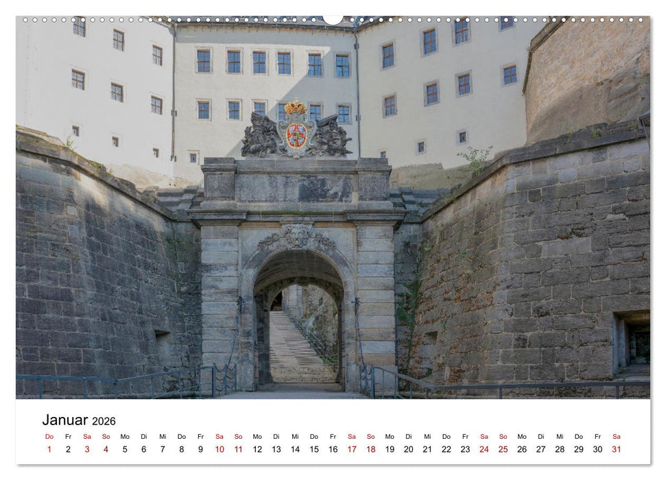 Bergfestung Königstein (CALVENDO Wandkalender 2026)