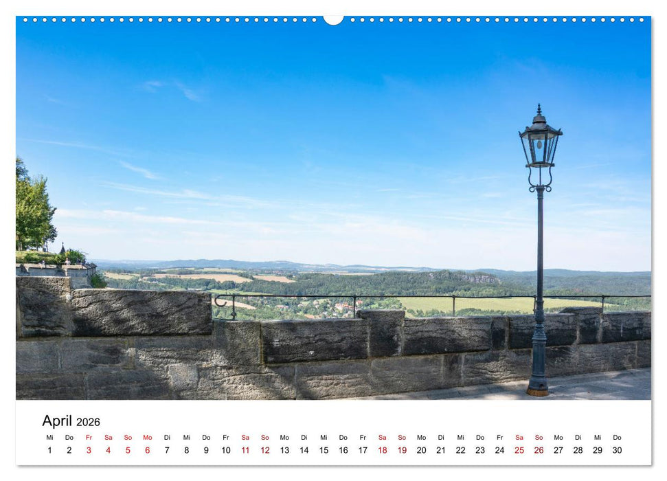 Bergfestung Königstein (CALVENDO Wandkalender 2026)