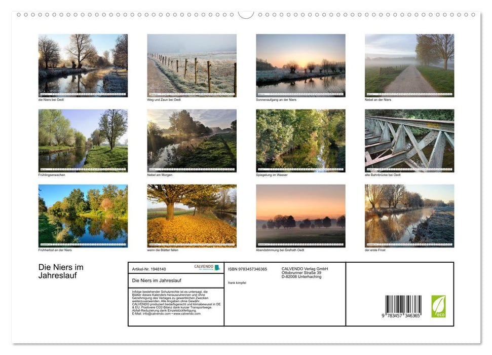 Die Niers im Jahreslauf (CALVENDO Premium Wandkalender 2026)