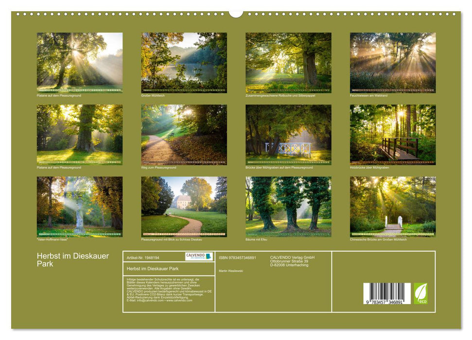Herbst im Dieskauer Park (CALVENDO Premium Wandkalender 2026)
