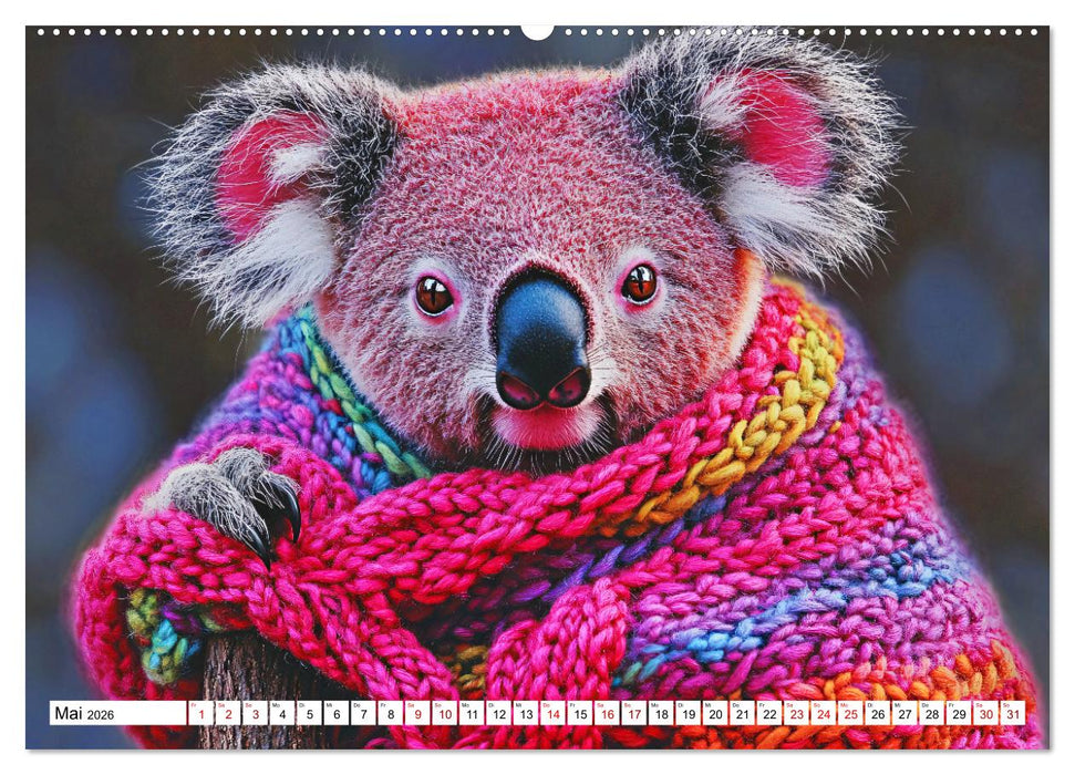 Strick-Pfoten - Flauschige Freunde in gestrickten Meisterwerken (CALVENDO Wandkalender 2026)