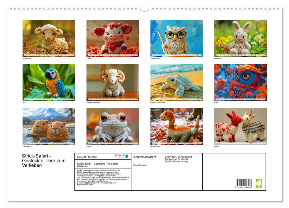 Strick-Safari - Gestrickte Tiere zum Verlieben (CALVENDO Wandkalender 2026)