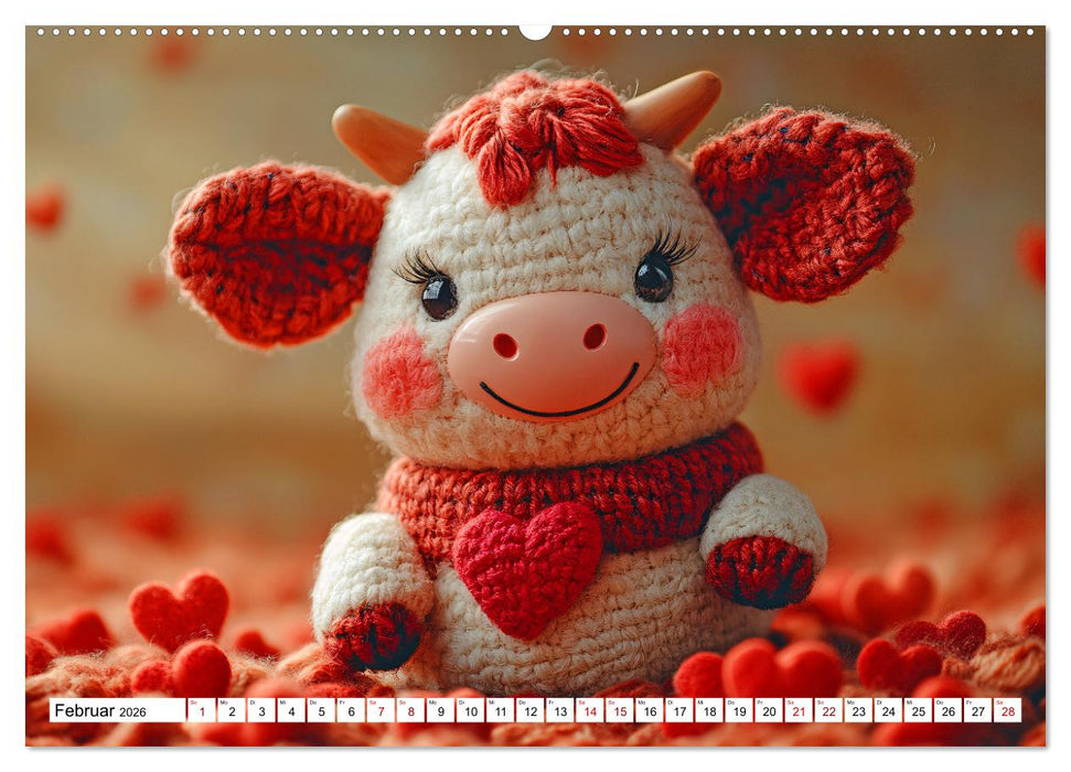 Strick-Safari - Gestrickte Tiere zum Verlieben (CALVENDO Wandkalender 2026)