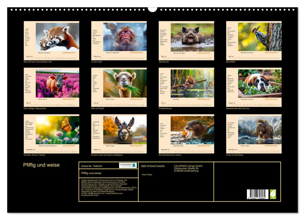Pfiffig und weise (CALVENDO Wandkalender 2026)