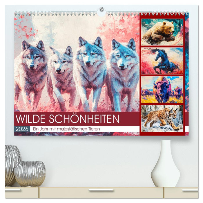 Wilde Schönheiten. Ein Jahr mit majestätischen Tieren (CALVENDO Premium Wandkalender 2026)