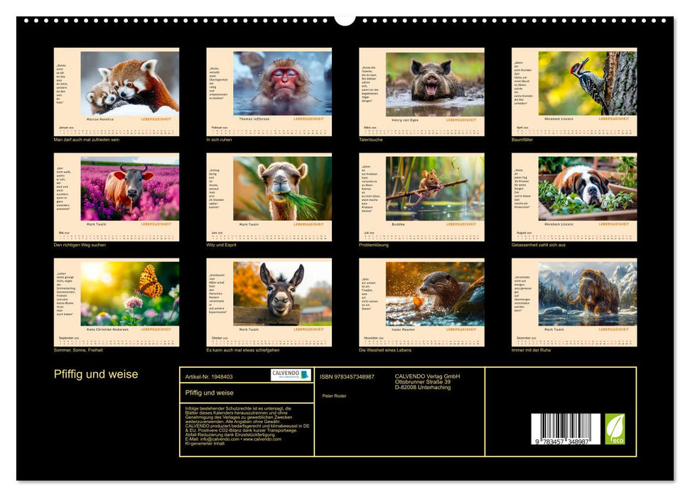Pfiffig und weise (CALVENDO Premium Wandkalender 2026)