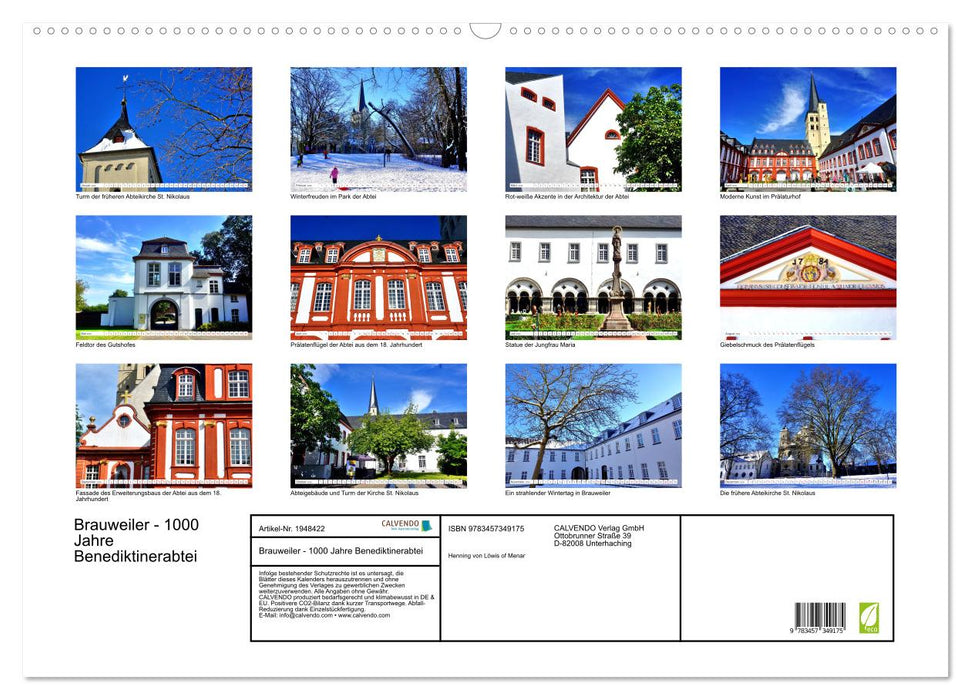 Brauweiler - 1000 Jahre Benediktinerabtei (CALVENDO Wandkalender 2026)