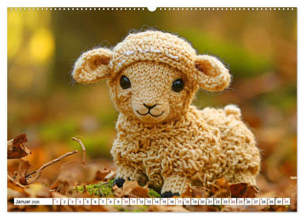 Strick-Safari - Gestrickte Tiere zum Verlieben (CALVENDO Premium Wandkalender 2026)