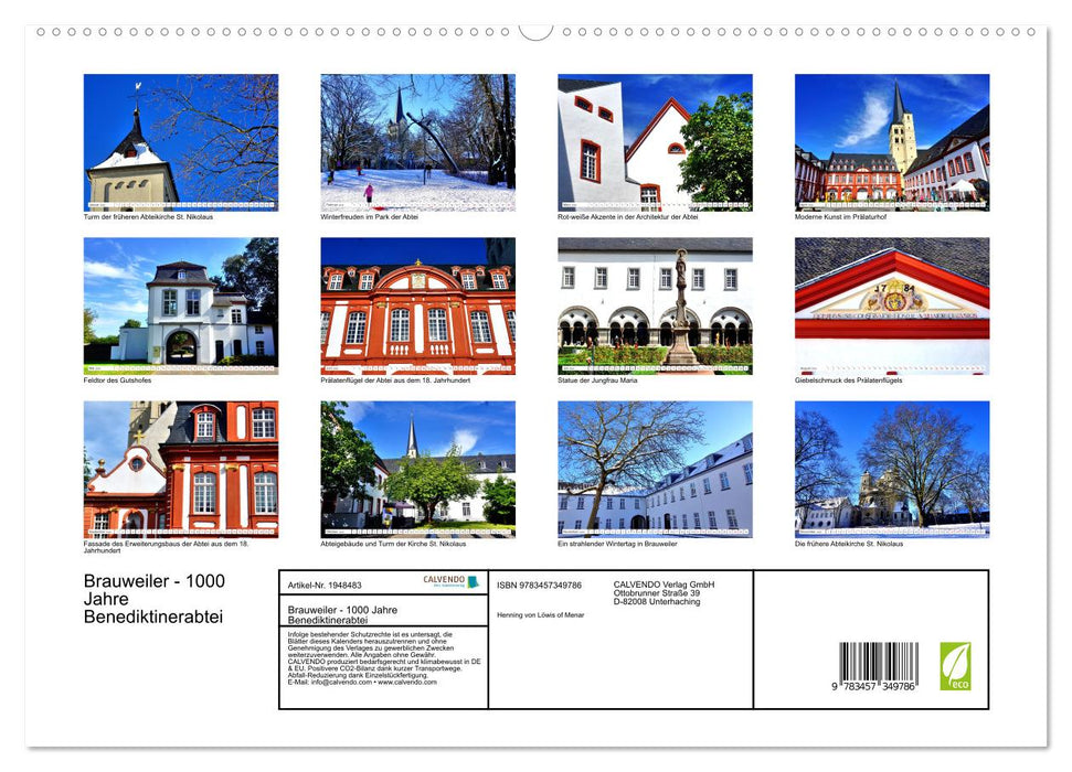 Brauweiler - 1000 Jahre Benediktinerabtei (CALVENDO Premium Wandkalender 2026)