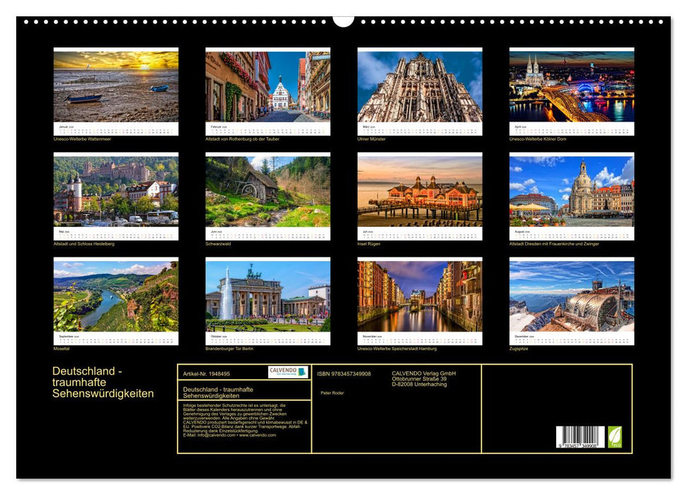 Deutschland - traumhafte Sehenswürdigkeiten (CALVENDO Wandkalender 2026)