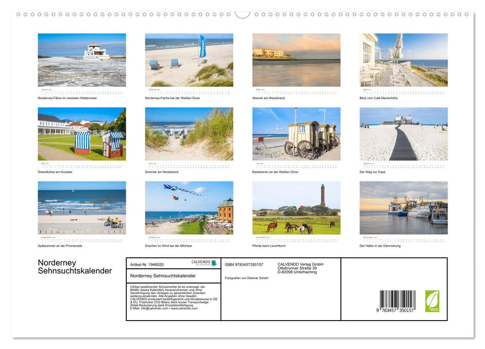 Norderney Sehnsuchtskalender (CALVENDO Premium Wandkalender 2026)