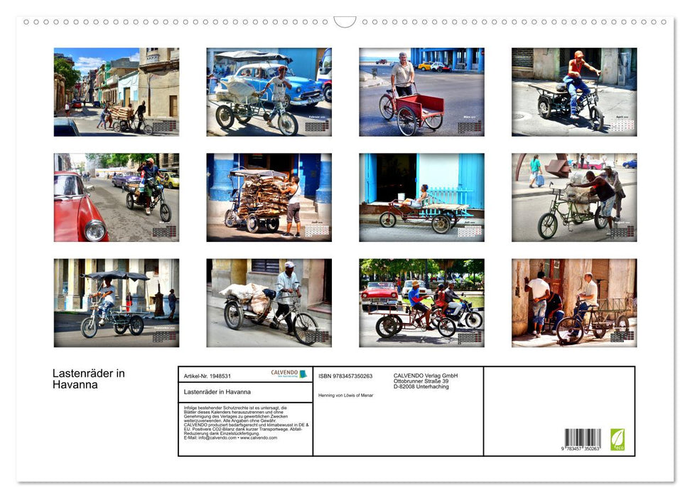 Lastenräder in Havanna (CALVENDO Wandkalender 2026)