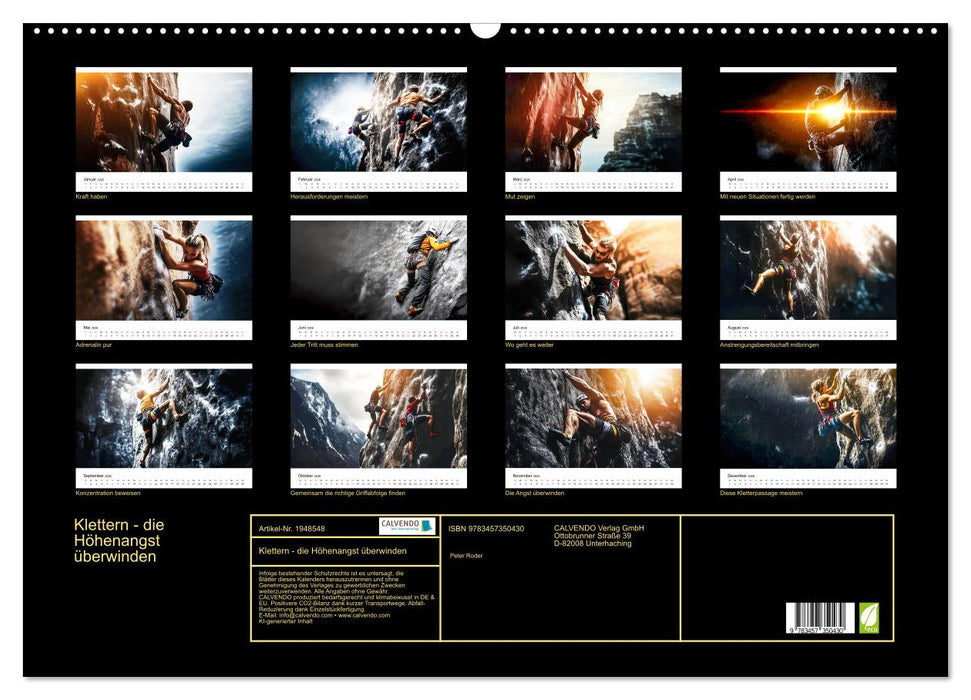 Klettern - die Höhenangst überwinden (CALVENDO Wandkalender 2026)