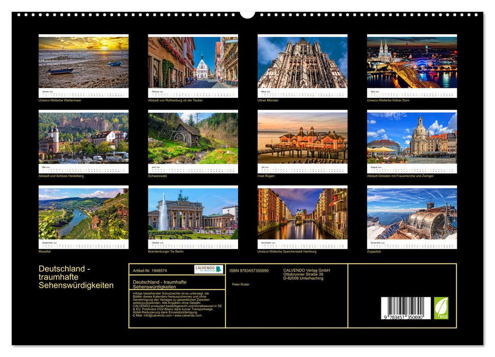 Deutschland - traumhafte Sehenswürdigkeiten (CALVENDO Premium Wandkalender 2026)